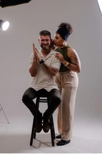 Lucas Ruths e Skalart Gonçalves no estúdio